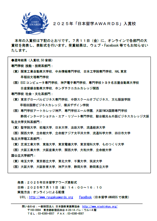 AWARDS結果